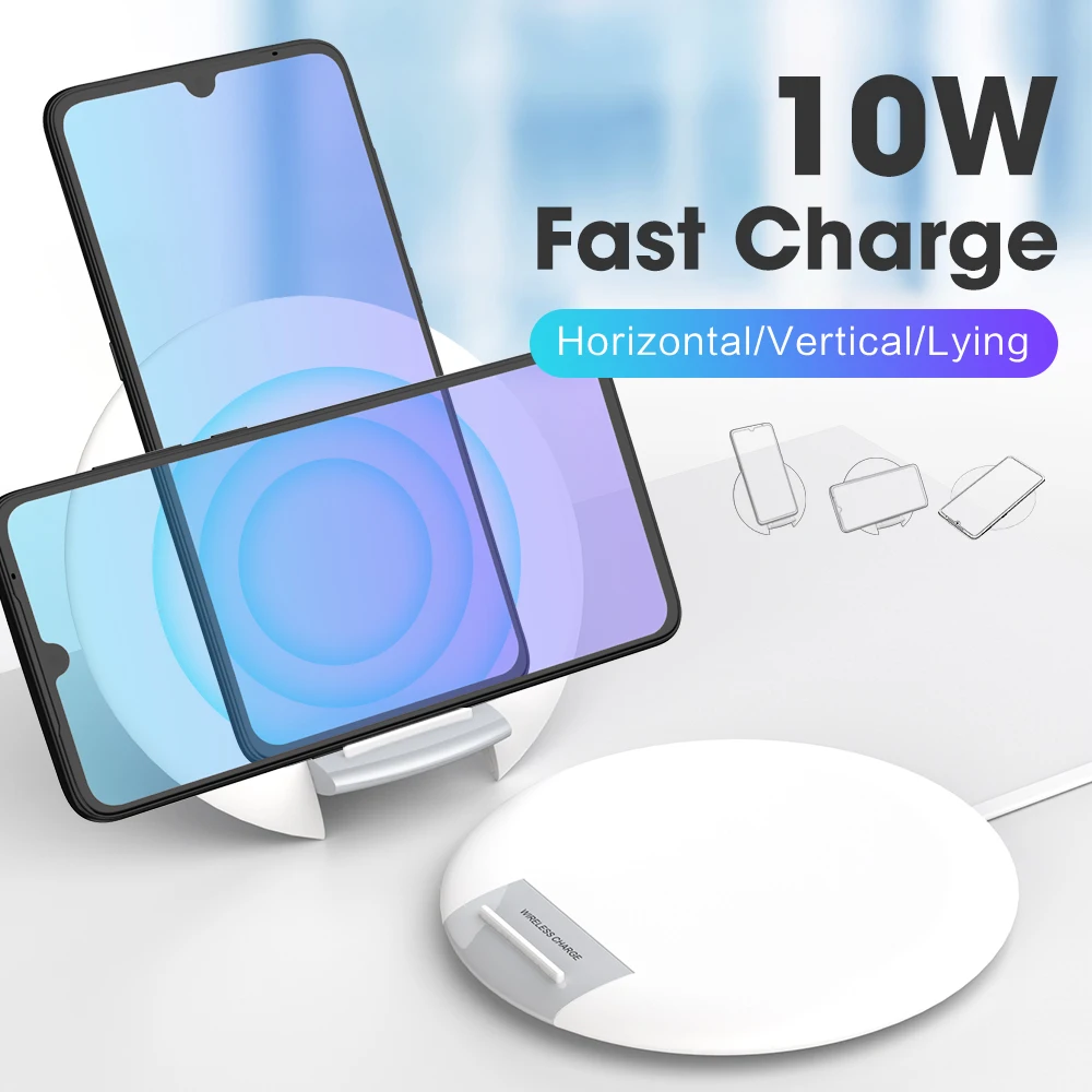 Настольная подставка 10 Вт беспроводное зарядное устройство для iphone samsung huawei с