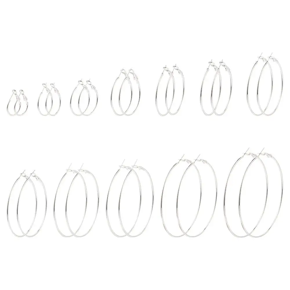 12 пар/упак. железные серьги-кольца для изготовления ювелирных изделий своими