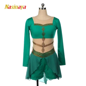 Фигурное катание платье заказной конкурс Катание на коньках юбки для конькобежцев для девочек Для женщин дети Patinaje производительность золотые стразы