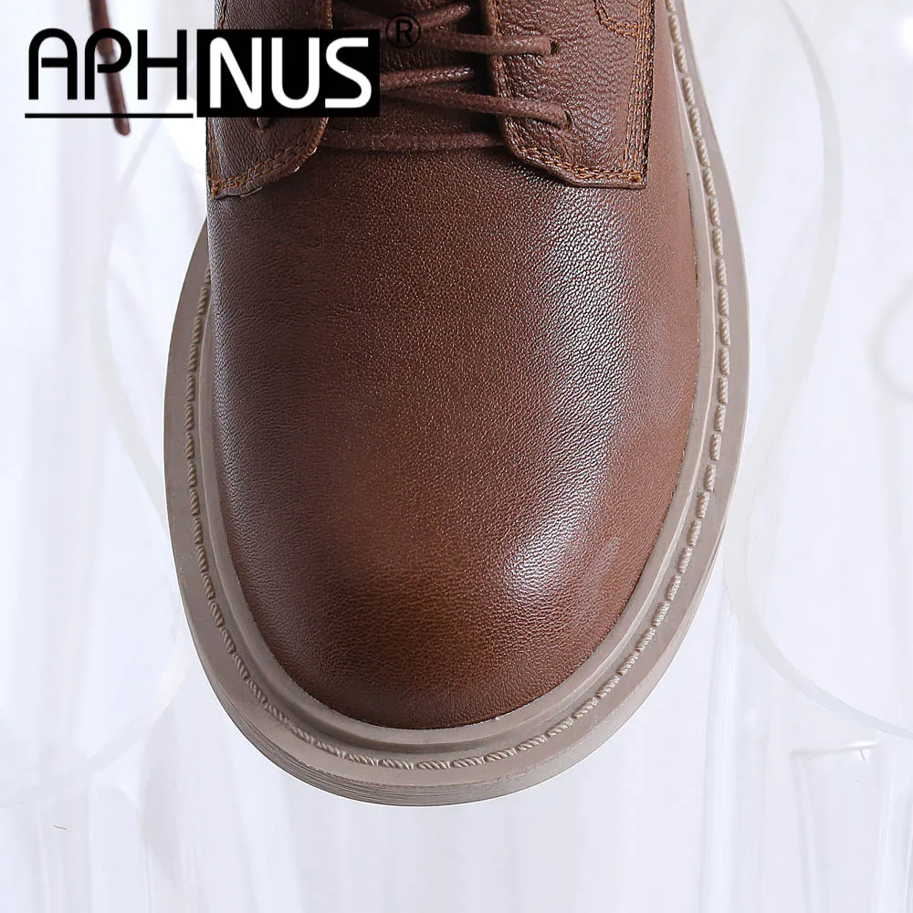 

APHNUS Womens Boots MotorcycleShort Ankle Booties Flats Low Mid Heels Pumps Platforms Trifle Woman Shoes For Women New Boot