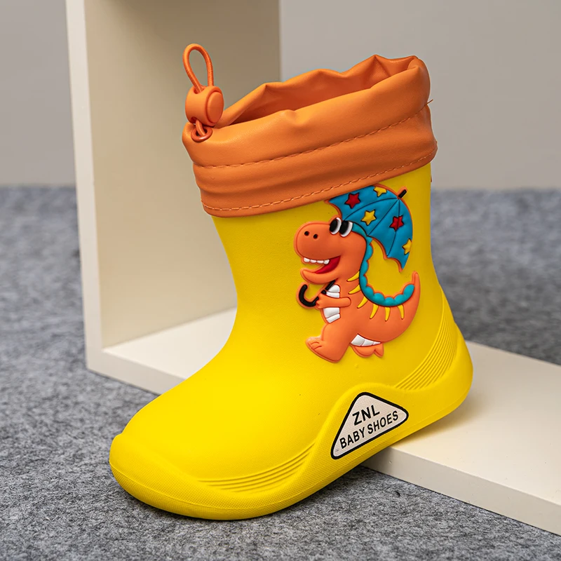 Removable Plush Rain Boots Toddler Waterproof Children Shoes Eva Lightweight Warm Kids Water Shoes For Four Seasons