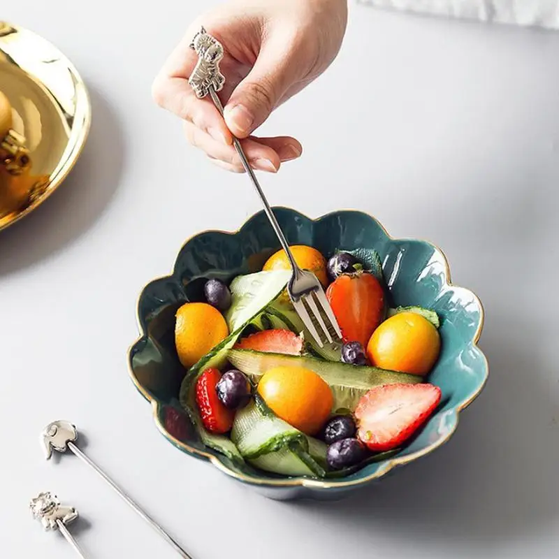 

New Teaspoon Animal Series Long Handle Coffee Stirring Tool Mixing Fruit Cute Kitchen Dessert Spoon Fork Spoon Spoon Coffee M0O7