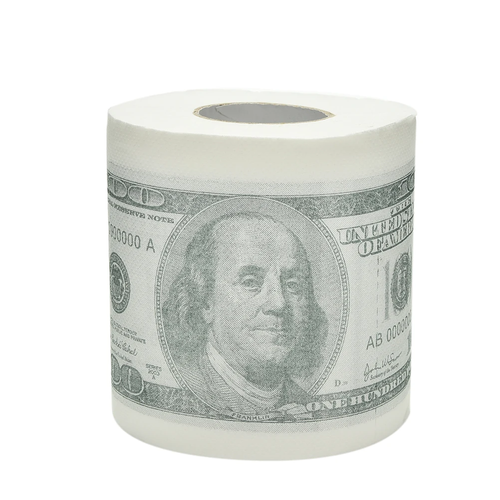 Забавные американские доллары ткани Новинка $100 TP деньги рулонный кляп подарок 100