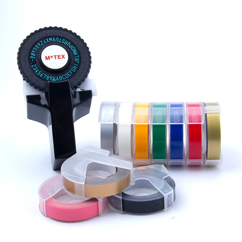 UniPlus производитель этикеток для Dymo 3D тиснение лент Motex E101 принтер черная пишущая