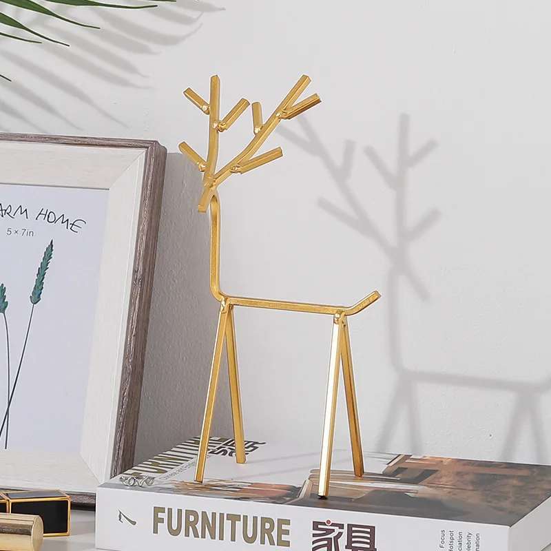 

1PC Gold Three Dimensional Fawn Earring Rack Jewelry Organizer Holder Stand Showing Rack for Earrings Necklaces Bracelets Ring