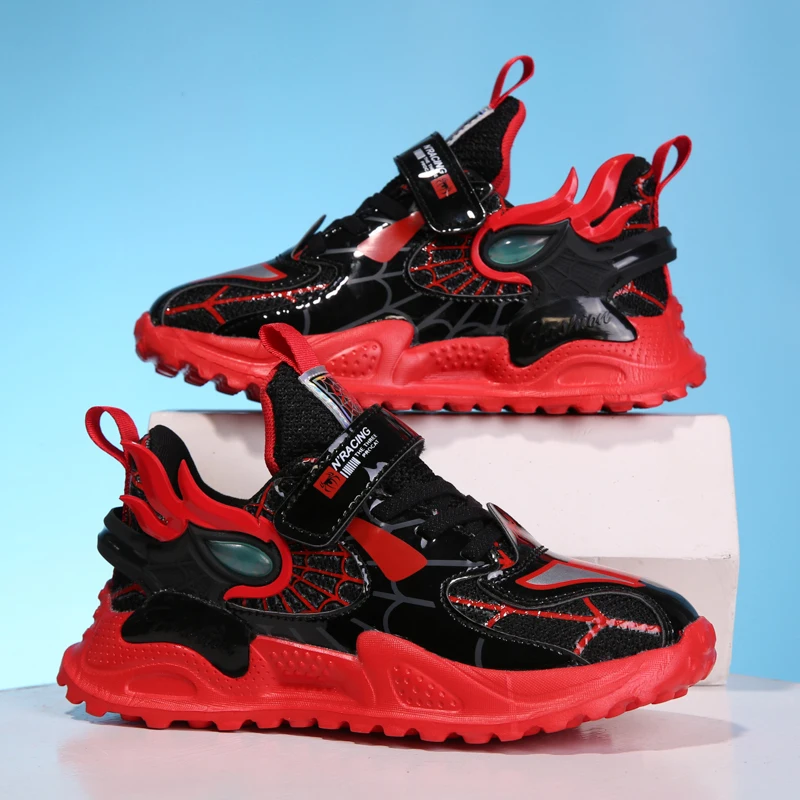 

Модная детская обувь; Дизайнерские кроссовки с рисунком Человека-паука; Детская повседневная обувь; Дышащие сетчатые кроссовки для мальчик...