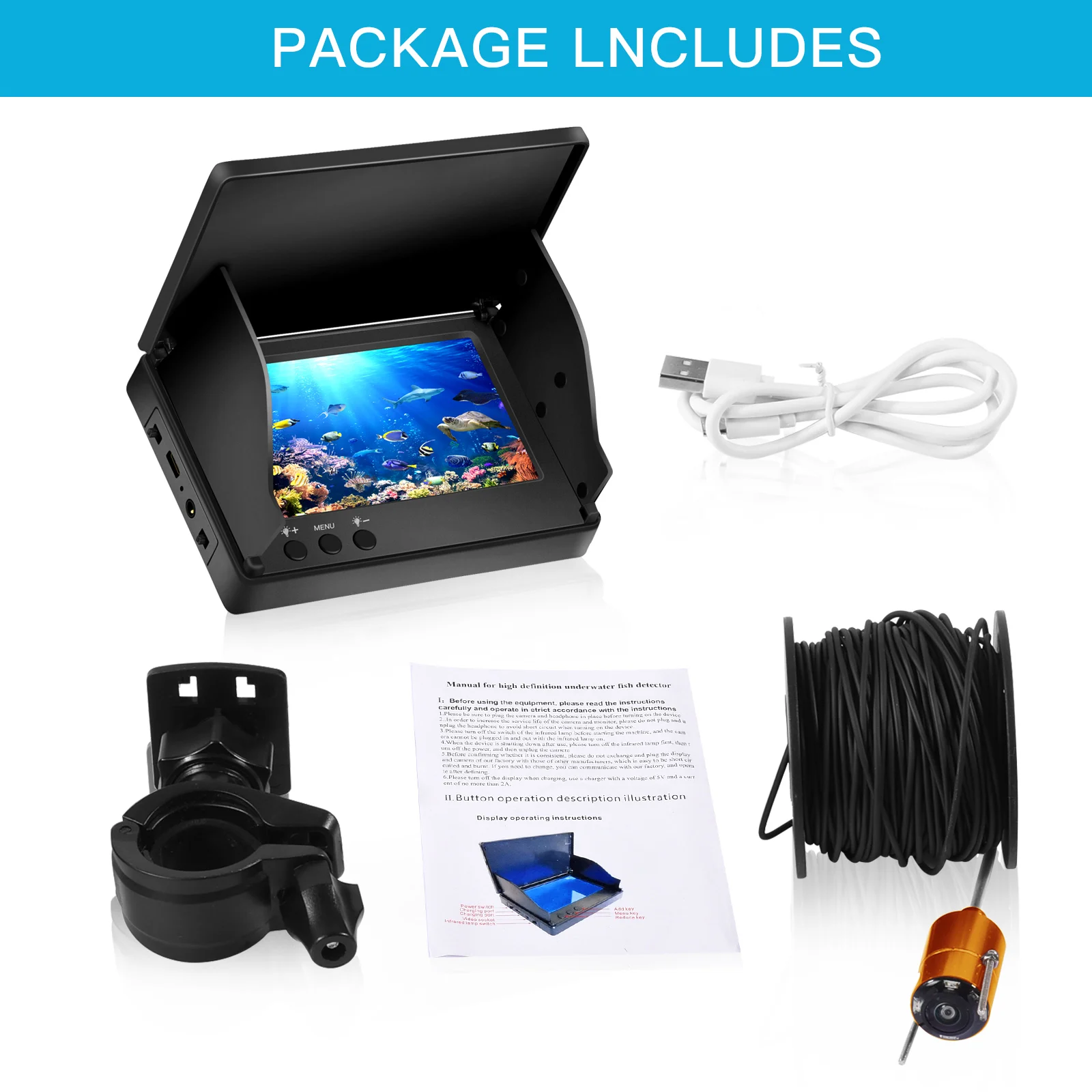 Продажа XJ-FISH HD рыболовный инструмент подводная рыболовная камера перезаряжаемый 30 м глубина воды эхолот рыболовный инструмент