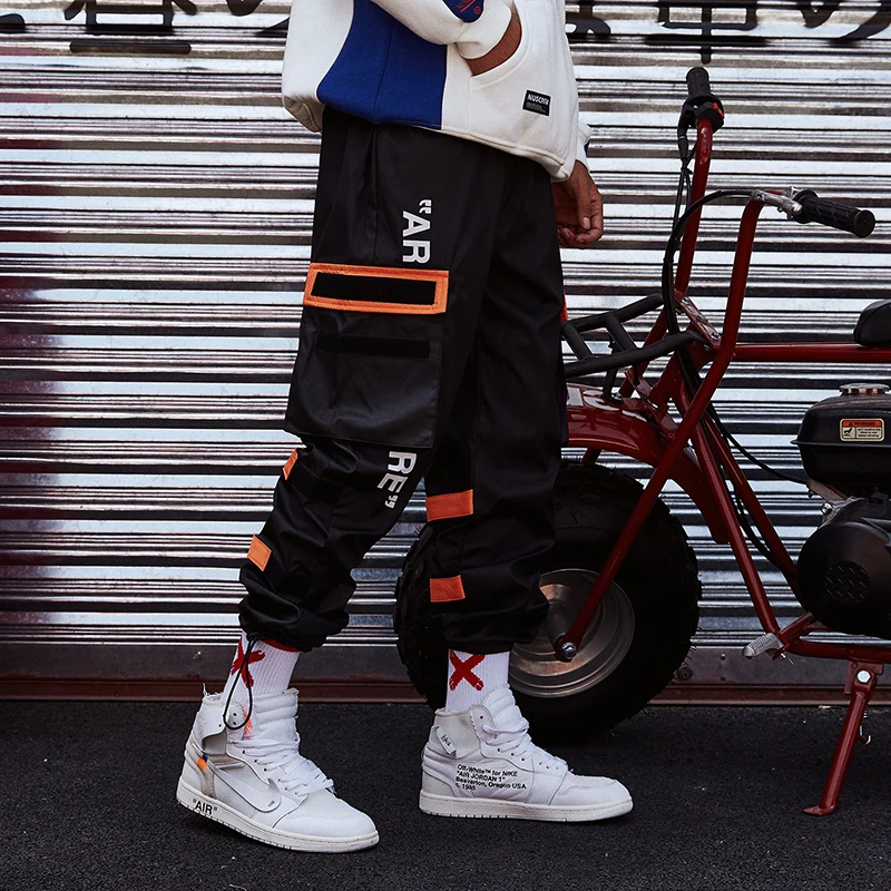 EFUNGAL мужские брюки шаровары с боковыми карманами в стиле хип хоп повседневные для