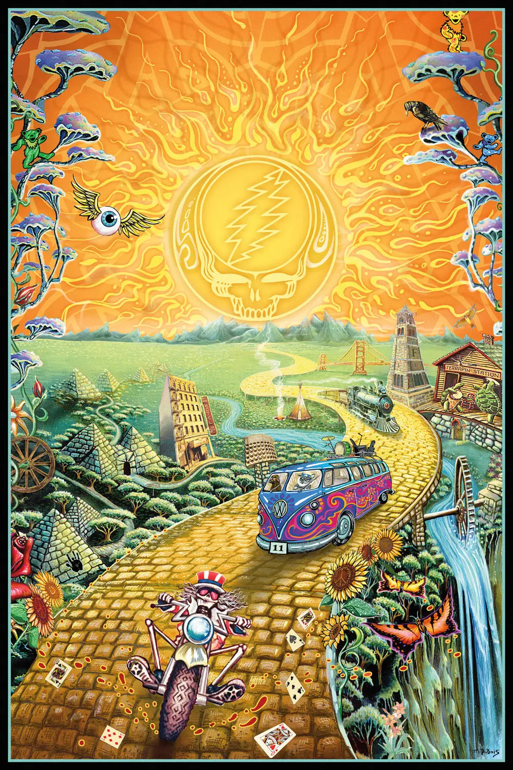 GRATEFUL DEAD - GOLDEN ROAD MUSIC GARCIA SILK постер декоративная стена живопись 24x36 дюймов