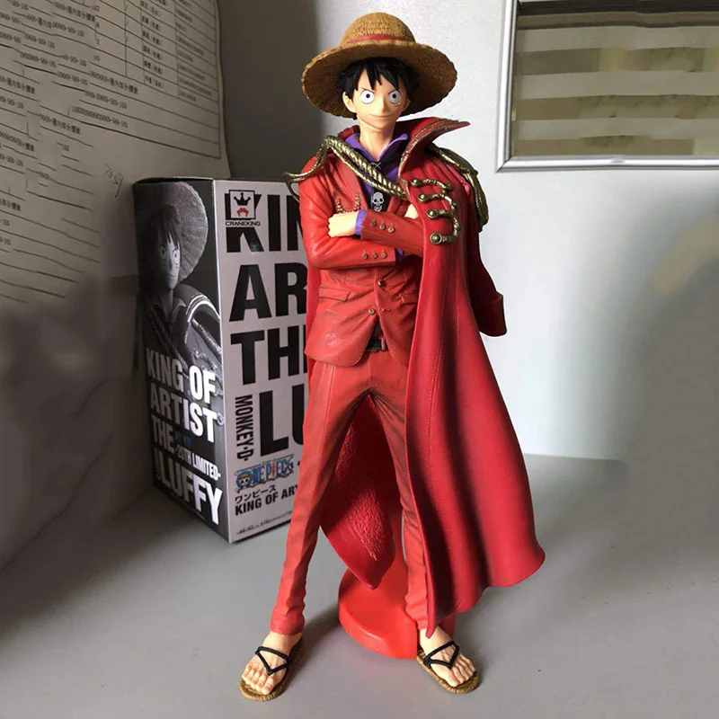 

Classic Luffy Figurine Anime One Piece 20th Red Cloak Monkey D Luffy Model Gift Decoration PVC Action Collection Toys Gift 25CM
