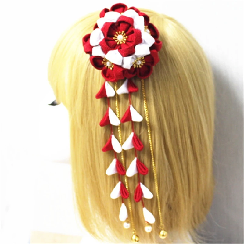 1 шт. милый детский декоративный вентилятор для волос в японском стиле заколка с