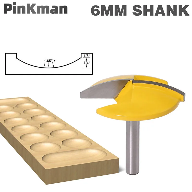 

1PC 6mm Shank Woodworking Tools for Small Bowl Router Bit - 1-1/2" Radius - 1-3/4" Wide Door Knife for RCT Wood Milling Cutter