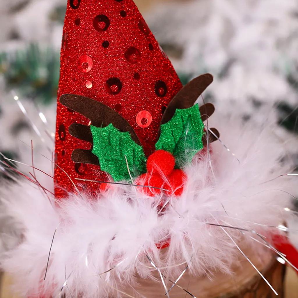 fashion Christmas hat headband head buckle children's gift small sequins triangle day decorations |