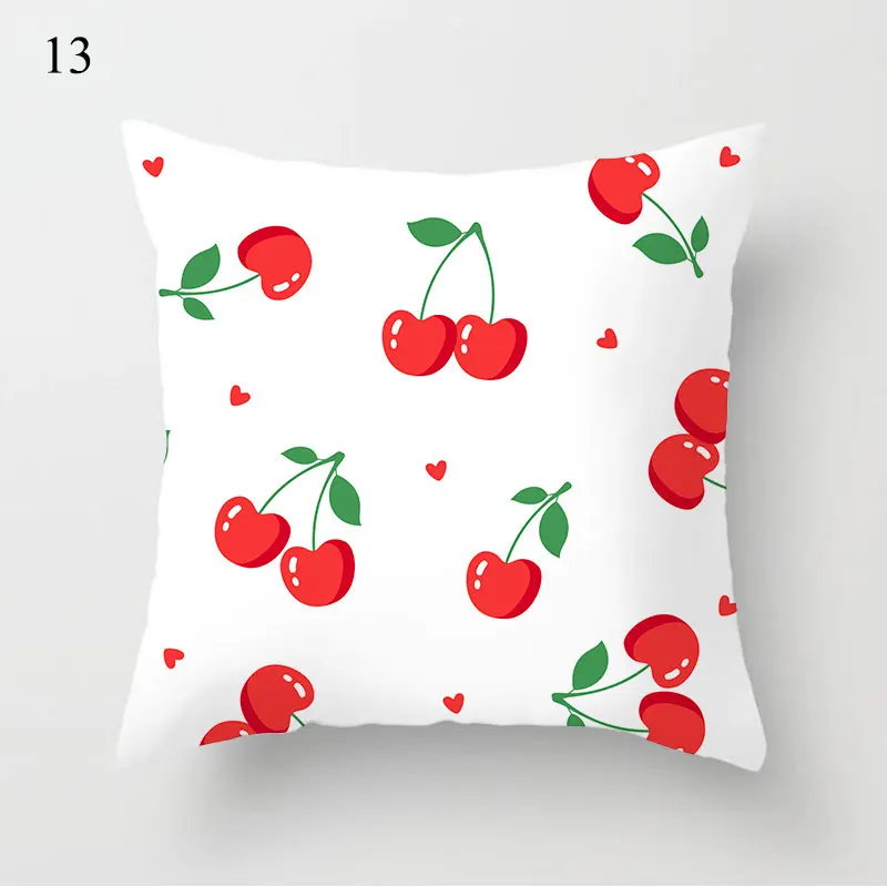 

Cute Strawberry Cherry Printed Decorative Cushion Cover 45*45 soft Pillowcase For Car Sofa Pillow Covers Home Decor Pillow Case