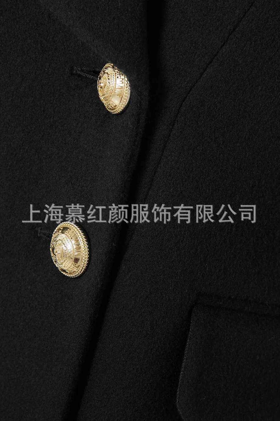 

DEAT autumn and winter notched double breasted metal buttons pocket high waist knee length windbreaker wool jacket WO61601L