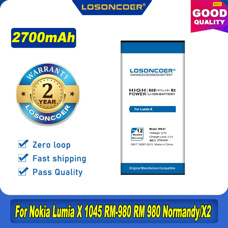 100% Оригинальный LOSONCOER 2700 мА/ч BN 01 батарея чехол с подставкой и отделениями для