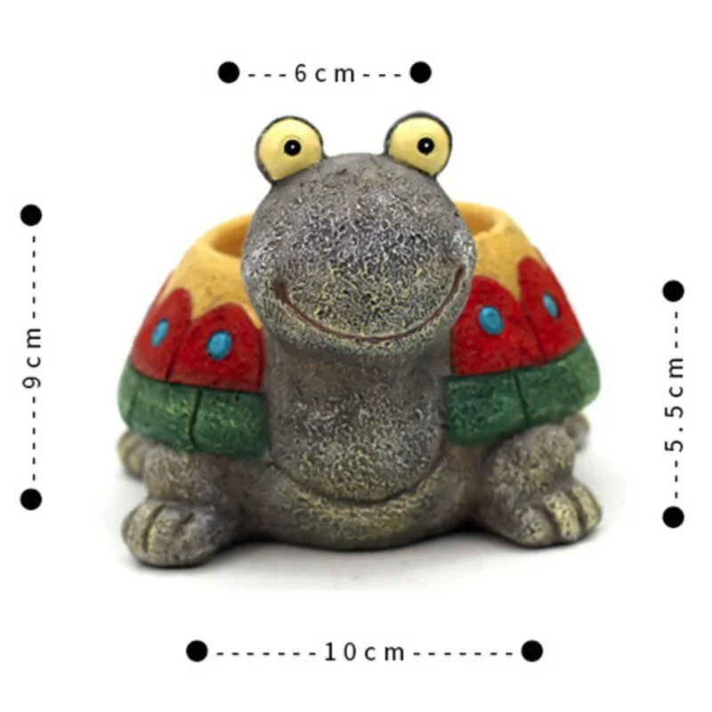 Мини черепаховый цветочный горшок из смолы садовый для балкона плантатор