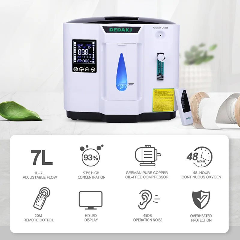 

DE-1A English Version 1L-7L Oxygen Generator Oxygen Concentrator 110v/220v Air Purifier Oxygenation machine CE
