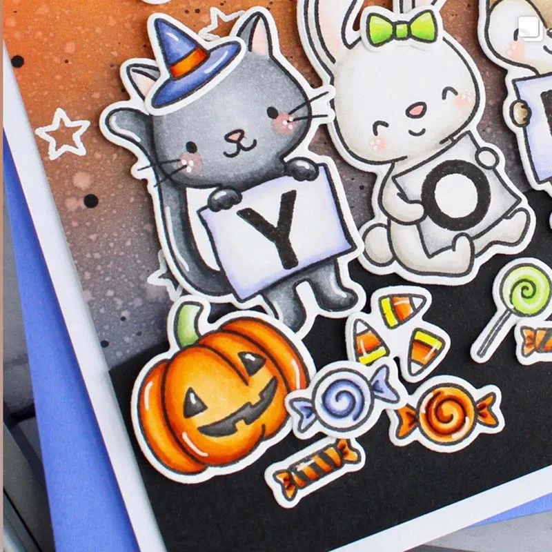 Металлические штампы с буквами животных и прозрачные для рукоделия скрапбукинга