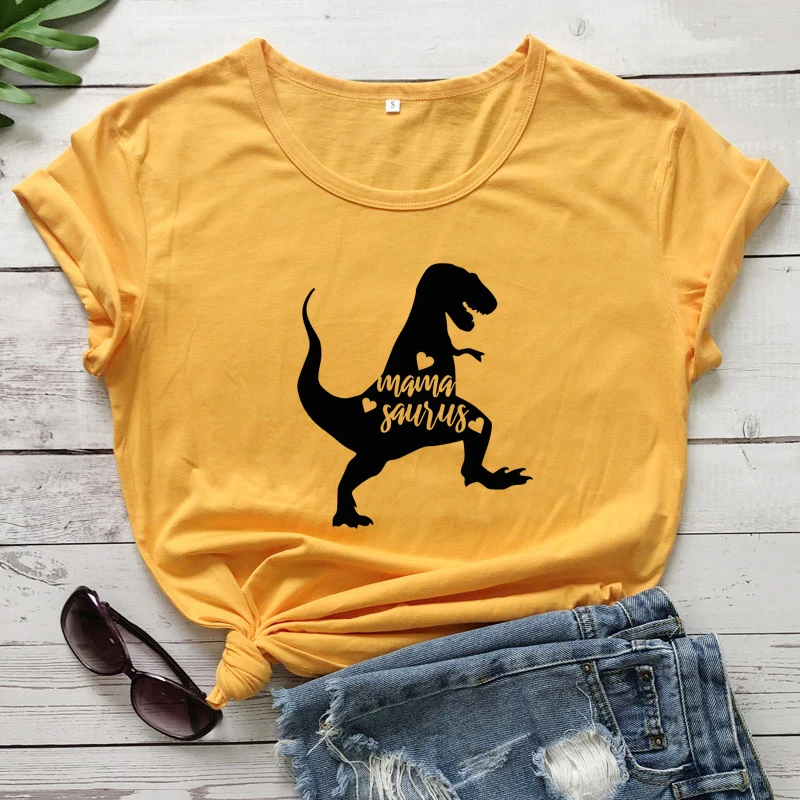 I Love Mama Saurus динозавр принтовые тройники женские стильные &quotМир Юрского