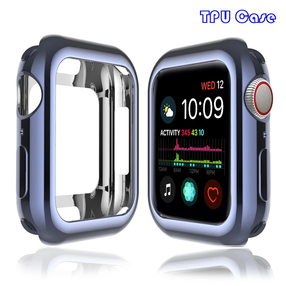 Чехол для Apple Watch чехол 44 мм 40 iwatch 38 42 аксессуары мягкая оболочка защитный бампер