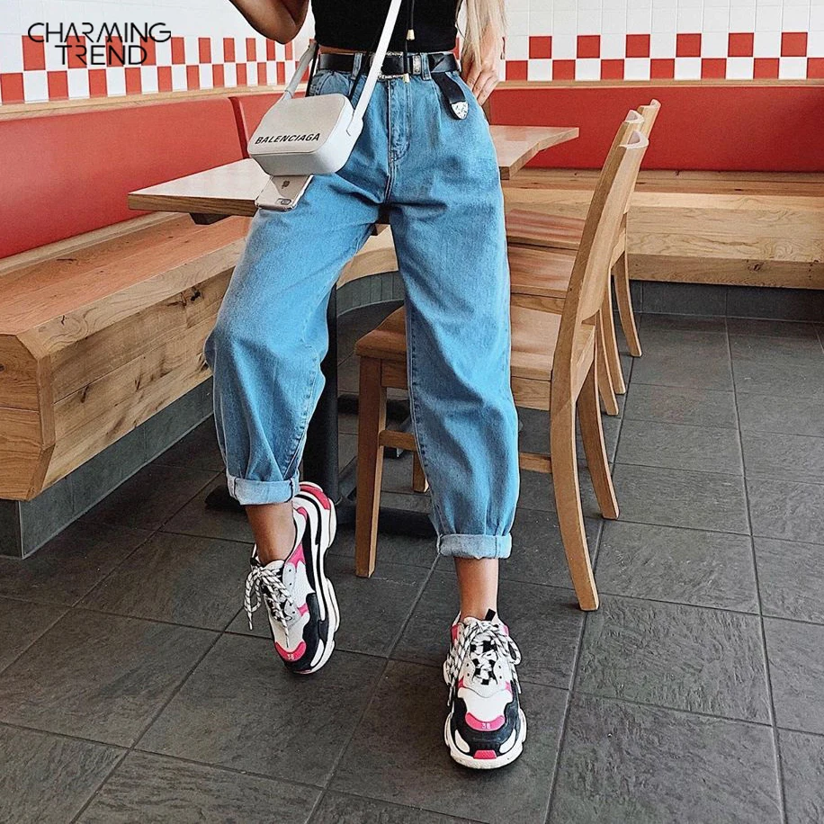 

Джинсы-бойфренды женские, голубые, повседневные, на осень/зиму, 2020