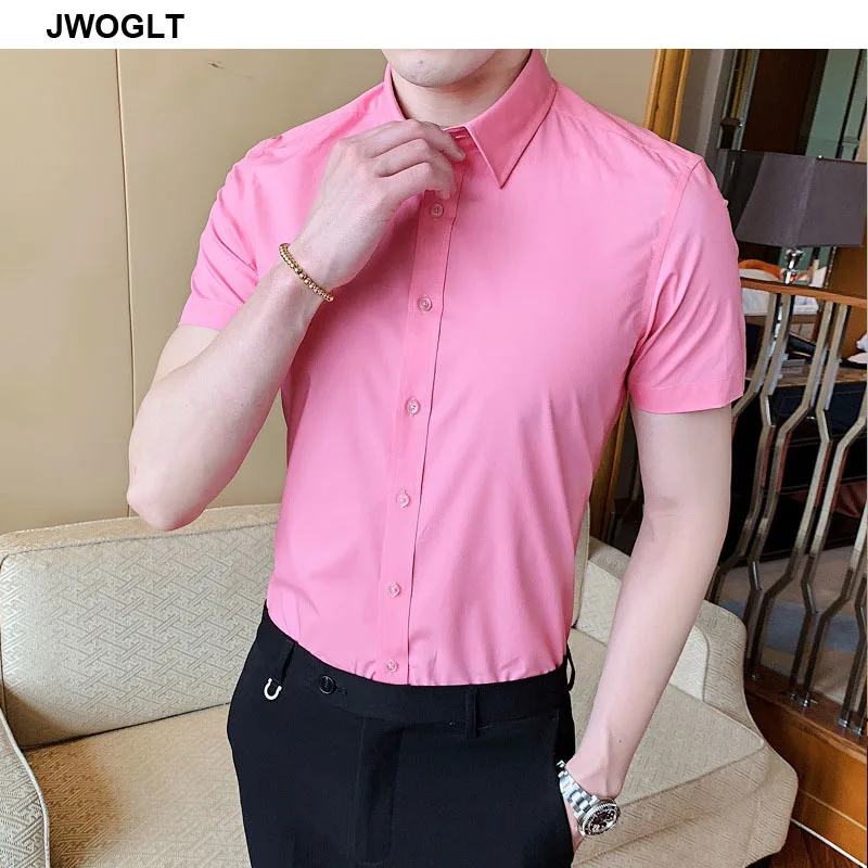 Рубашка мужская хлопковая приталенная на пуговицах модная Повседневная блуза с