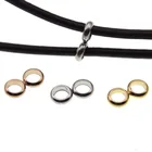 100 шт розовое золото из нержавеющей стали с двойным отверстием разделительные бусины для изготовления ювелирных изделий подходят 2-8 мм веревка ожерелье позиционирования пробки Бусины