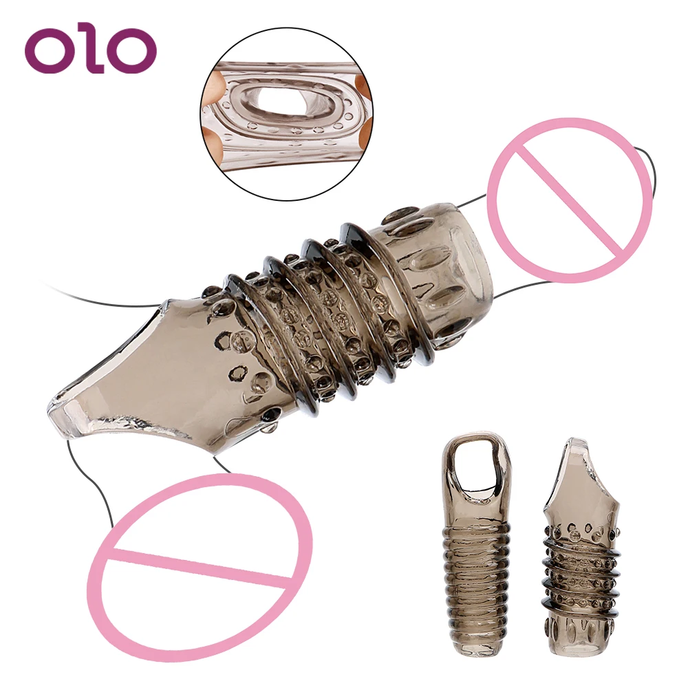 Оло силиконовый пенис кольцо рукав фаллоимитатор обхват усилитель многоразовый