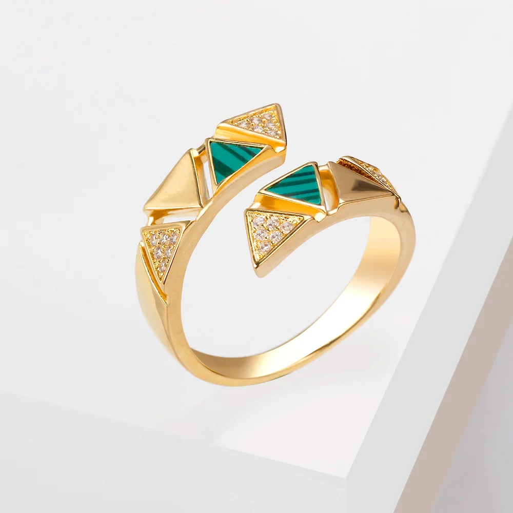 

New Arrival Trendy Luxury Jewelry Full Cubic Zircon Micro Paved Baguette Adjustable Bangle Ring Sets For Women Party