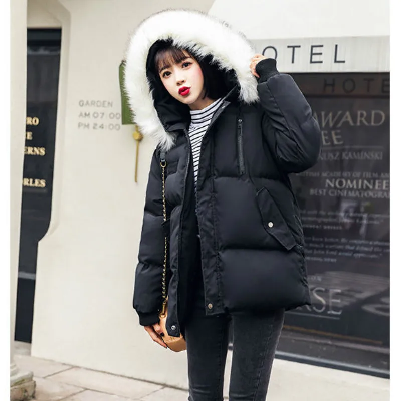 Парки женские зимние новые большие размеры корейская модная плотная элегантная женская теплая куртка простая Базовая Мягкая универсальна... от AliExpress RU&CIS NEW