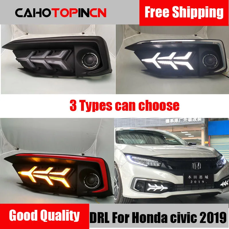 Дневный ходовой светильник для Honda Civic 2019 светодиодный противотуманный фонарь DRL