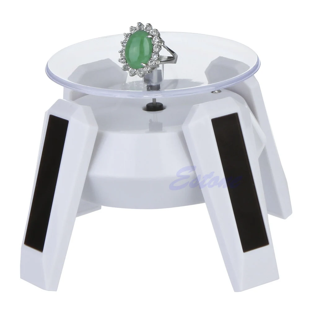 Солнечная энергия 360 градусов ювелирные изделия Вращающийся дисплей Стенд