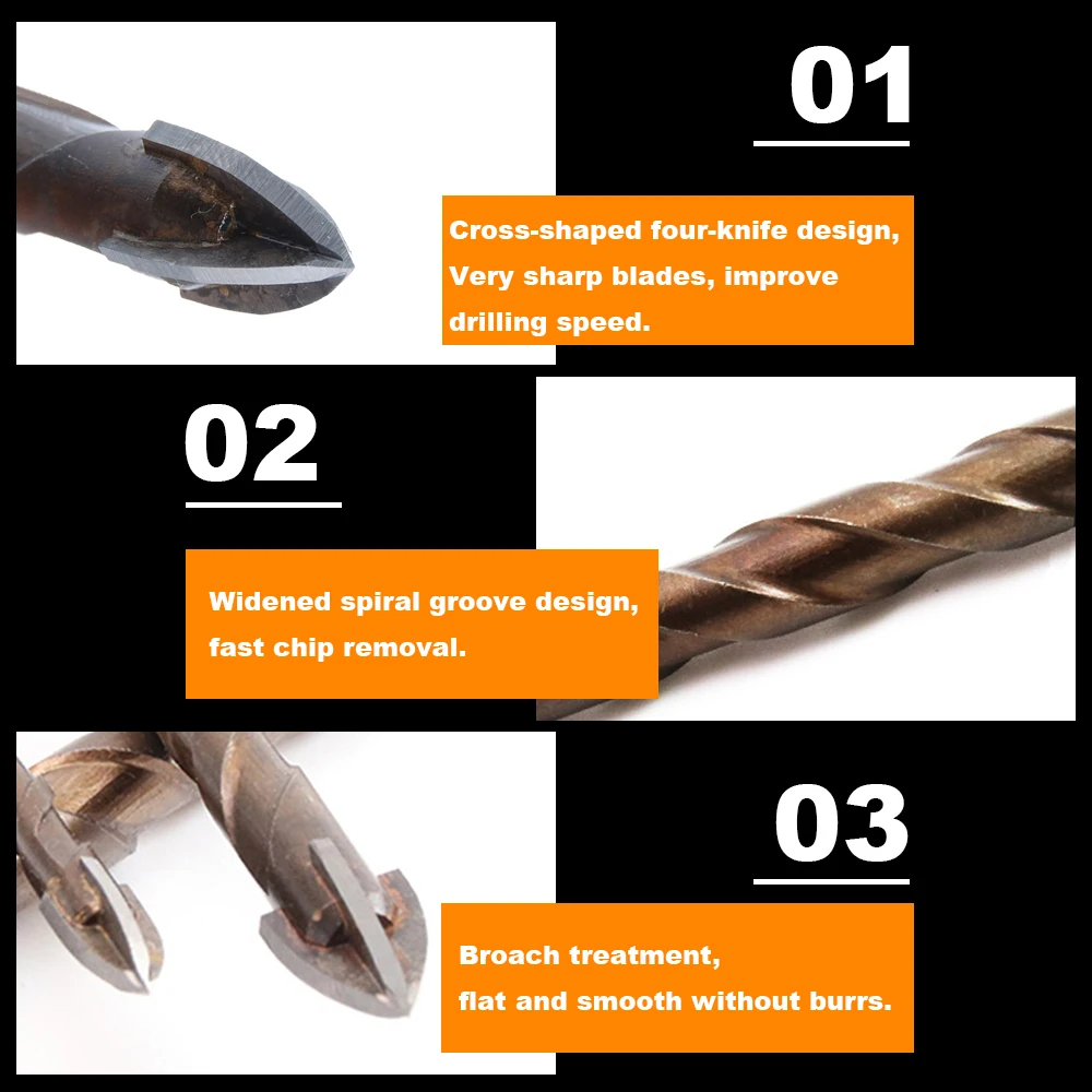 Перекрестные шестигранные сверла для плитки стекло керамика бетонное отверстие