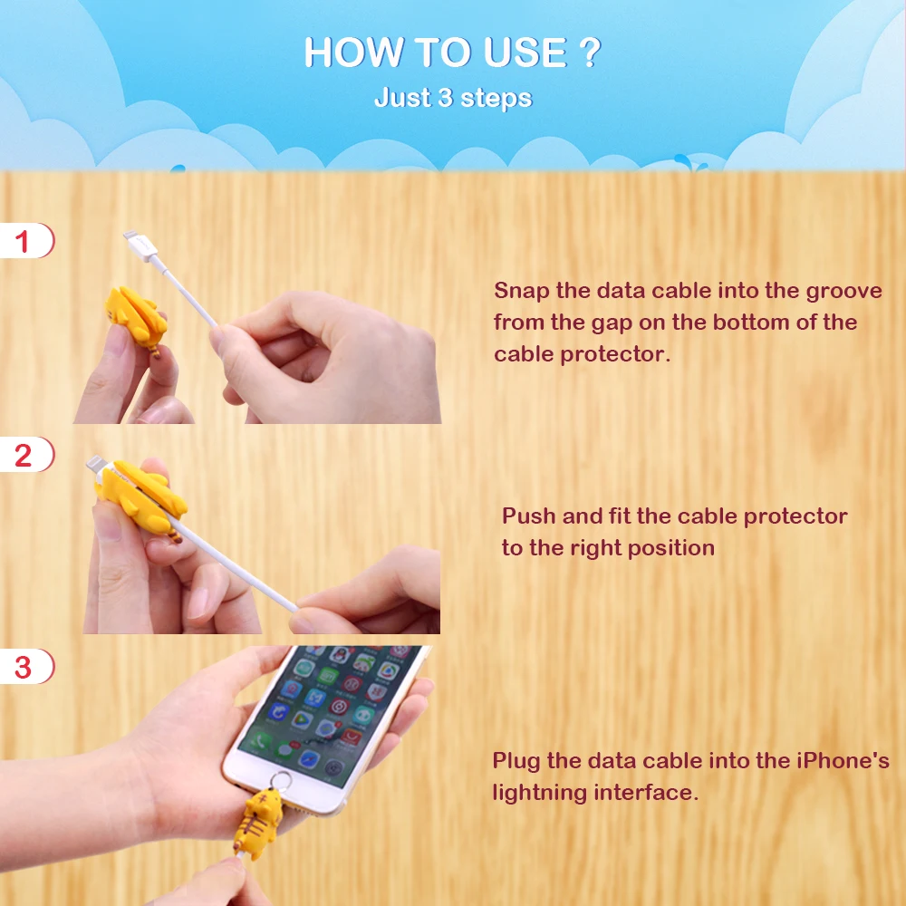 CHIPAL милые животные протектор кабеля кошка собака утка кукла модель телефона