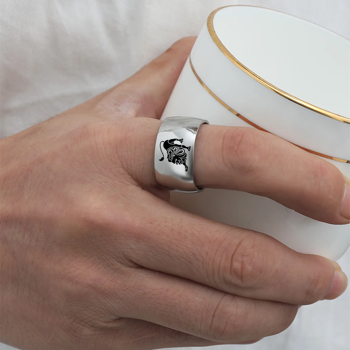 12 зодиакальное кольцо Овен Телец Gemini Рак Virgo Libra Scorpius sagitстрелец Capricornus свадебные