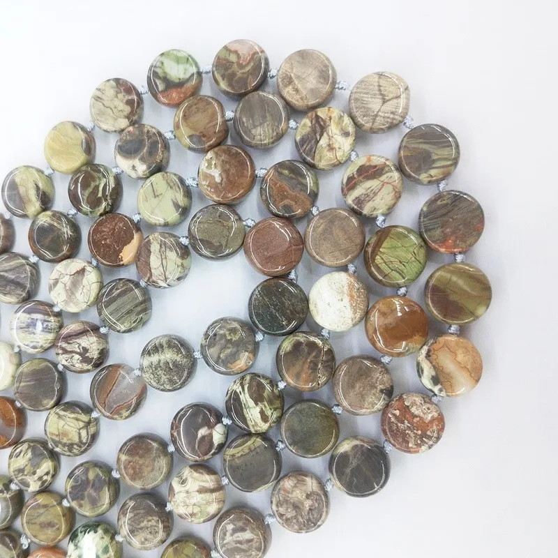

Natural Stone Loose Beads 6*14mm Round Cake-shaped Beaded Handmade DIY Bracelet Necklace Jewelry Accessories