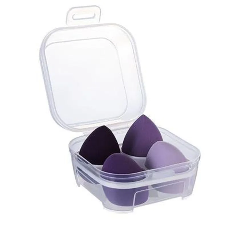 

4pcs Makeup Blender Cosmetic Puff Makeup Sponge with Storage Box Foundation Powder Sponge Beauty Tool Women Make Up Accessories