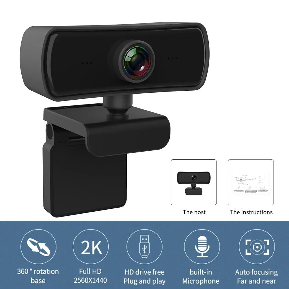 

USB wide-angle 2k high-definition camera For real-time streaming video conferencing class free video drive online calls, M6T3