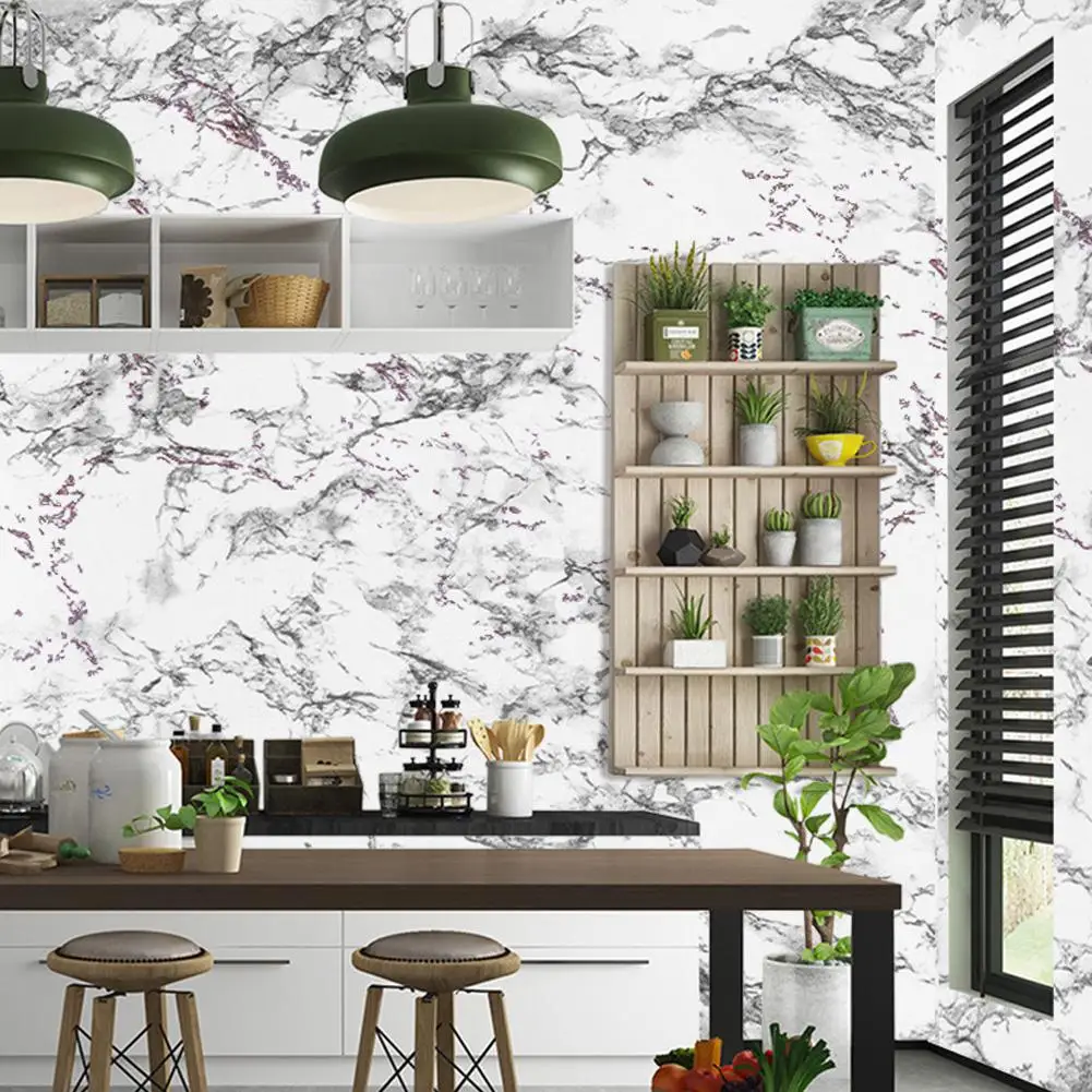 

Adhesive Wall Sticker Marbling Waterproof PVC Wallpaper Decal Living Room Bedroom Decoration 45*100cm