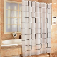 modern bathroom curtain peva 3d translucence curtains for bathroom bathtub large wide bathing curtain with 12 hooks
