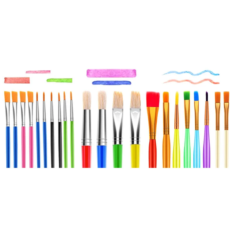 

30 Pcs Paint Cups with Lid No Spill Paint Cups with Paint Brushes Set for Kids, Toddler