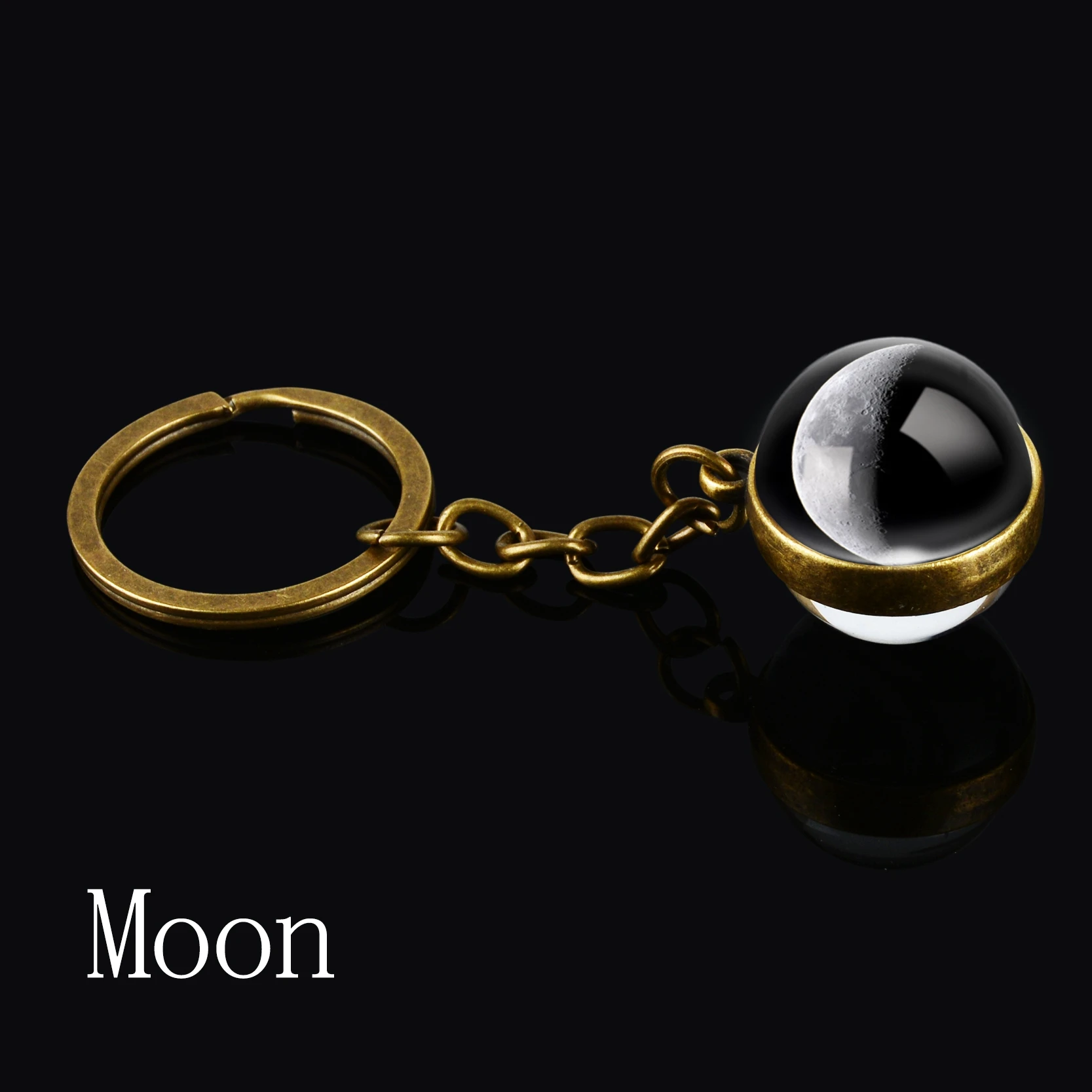 Moon Phase брелок с изображением планеты туманности космические брелки галактика Вселенная Луна земля солнце Марс солнечная система двусторонний стеклянный шар