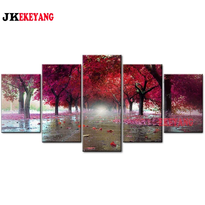 

5pcs 5D Diy Diamond embroidery"Falling autumn leaves"Cross Stitch full square diamond painting,puzzle,decorations for home Y4046