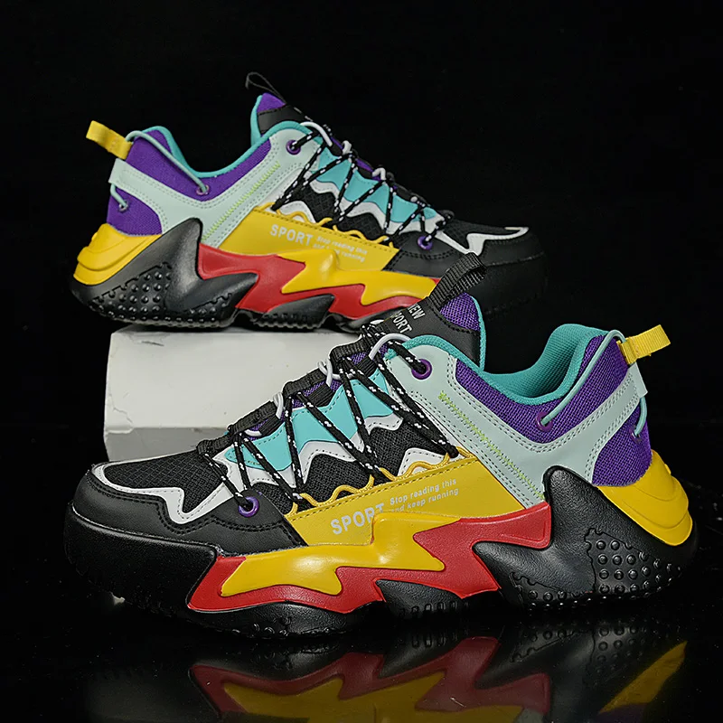 

High top Men Winter Sneakers Height Increasing Non-slip Platform Sports Shoes Classic Retro Style Fitness Running Shoes Men