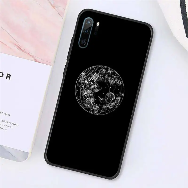 

With White Moon Stars Space Astronaut Phone Case For Huawei honor Mate P 10 20 30 40 Pro 10i 9 10 20 8x Lite Y91C V17 6.38 6.44