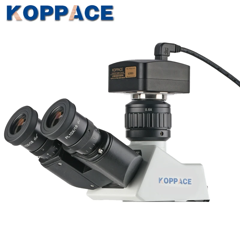 Тринокулярный металлургический микроскоп KOPPACE 5 миллионов пикселей 50X-500X USB2.0