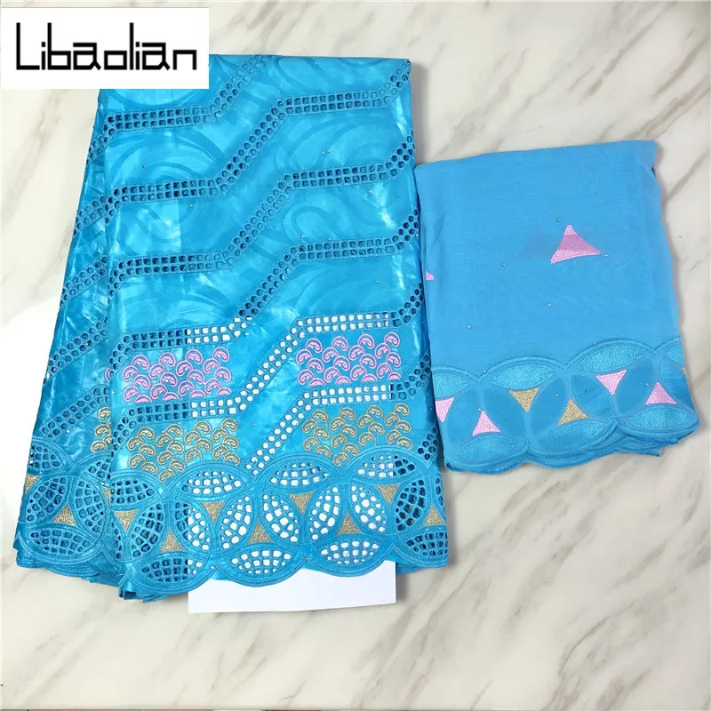 

african bazin riche lace fabric 2020 new design embroidered brocade fabrics high quality french tulle lace 5+2 yards/lot Q207-14