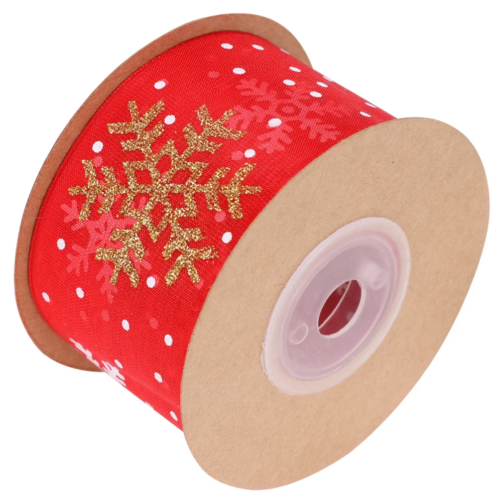

1pc Christmas Packaging Ribbon Christmas Snowflake Pattern Gift Wrapping Ribbon
