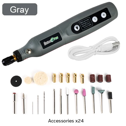 

USB Wireless Engraving Pen Rechargeable Mini Cordless Drill Pen With LED Rotary Tool Dremel Electric Drill Grinding Accessories